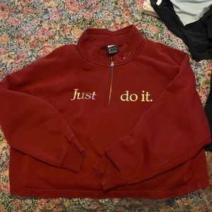 Maroon Nike half zip sweater